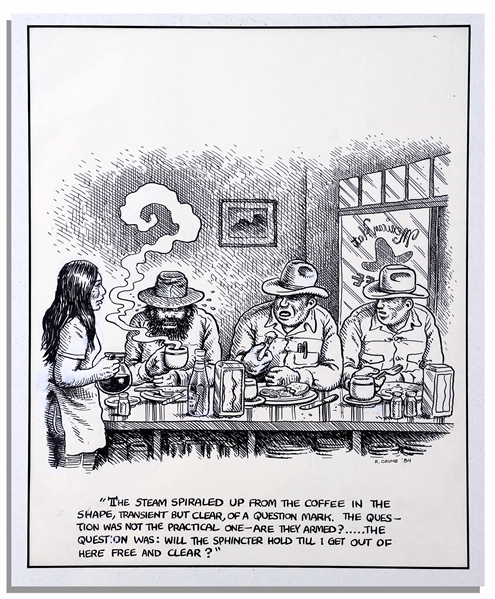 Robert Crumb Original Illustration for ''The Monkey Wrench Gang'' -- Measures 10.5'' x 12.75''